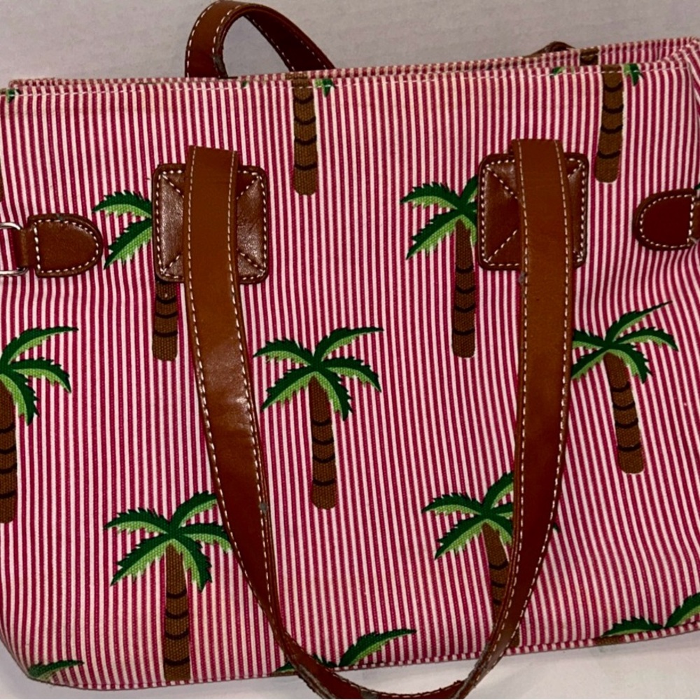 Braciano Striped Palm Tree Whimsical Tote Bag